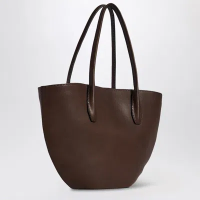 The Row Alger Leather Tote Bag In Brown