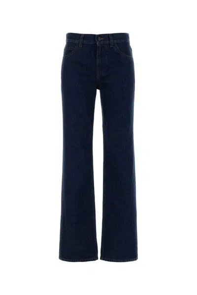 The Row Carlyl Denim Trousers With Pockets And Loops In Black
