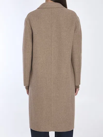 The Row Cappuccino Cashmere Blend Fedra Coat In Brown