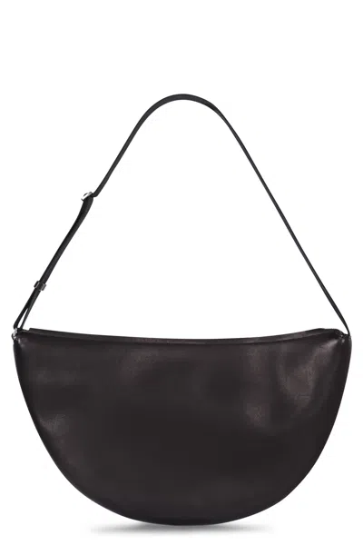 The Row Leather Shoulder Bag In Purple