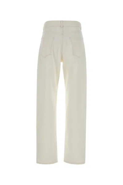 The Row Denim Burty Trousers With Pockets And Loops In Neutral