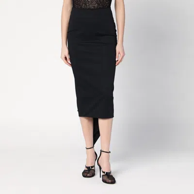 The Latest Thelatest Black Cotton Midi Skirt