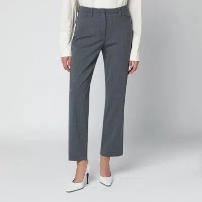 The Latest Thelatest Grey Wool-blend Trousers In Gray