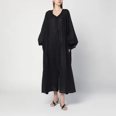 The Latest Thelatest Loose Black Dress In Cotton