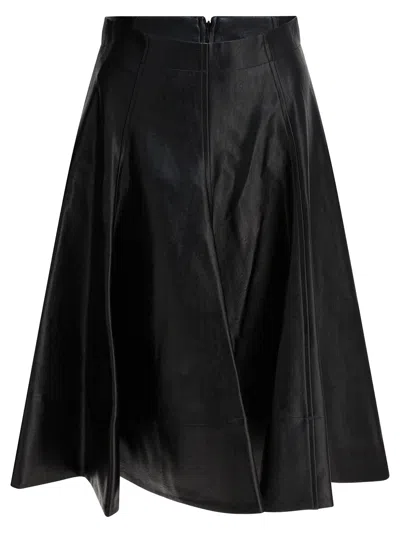 Thelaurent Pleated Midi Skirt In Black