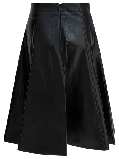 Thelaurent Pleated Midi Skirt In Black