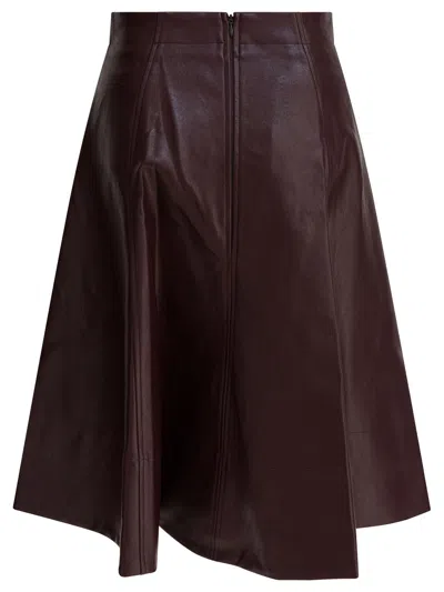 Thelaurent A-line Midi Skirt In Burgundy