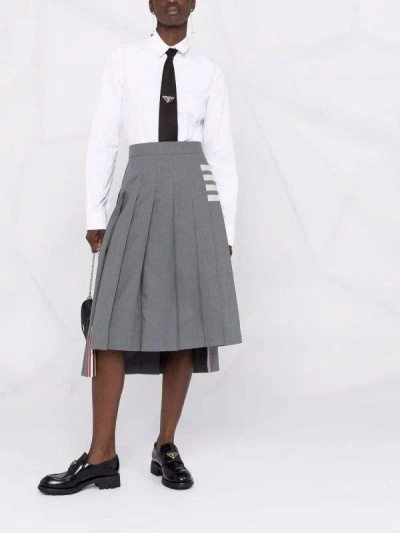 Thom Browne Pleated Skirt In Grey