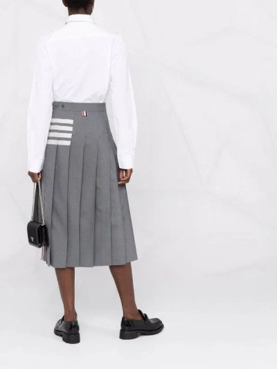 Thom Browne Pleated Skirt In Grey