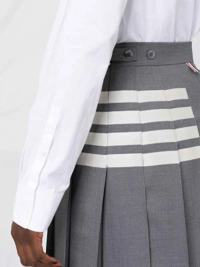 Thom Browne Pleated Skirt In Grey