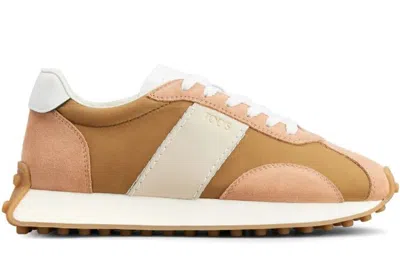 Tod's Calfskin Cotton Sneaker In Brown