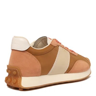 Tod's Calfskin Cotton Sneaker In Brown