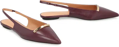 Tod's Pointy-toe Slingback Ballet Flats In Burgundy
