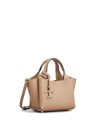 Tod's Micro Leather With Removable Shoulder Strap Bags In Neutral