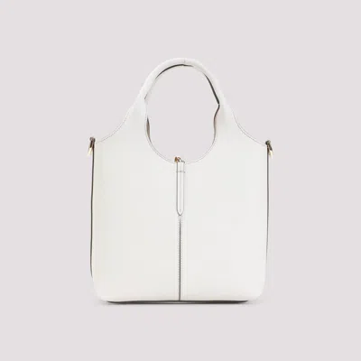 Tod's Natural White Lime Suede Leather Ebr Shopping Bag In White