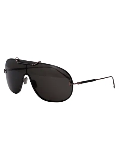 Tom Ford Antracite Luc / Fumo Acetate Sunglasses In Black