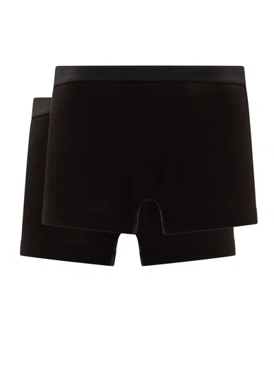 Tom Ford Pack Of 2 Logo Cotton Boxer Briefs In Black