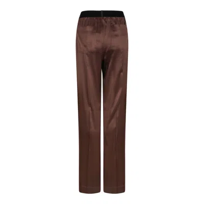 Tom Ford Dark Brown Silk Trousers In Brown