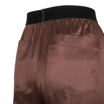 Tom Ford Dark Brown Silk Trousers In Brown