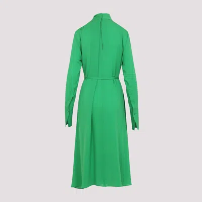 Tom Ford Embellished Belted Pleated Silk-georgette Midi Dress In Green