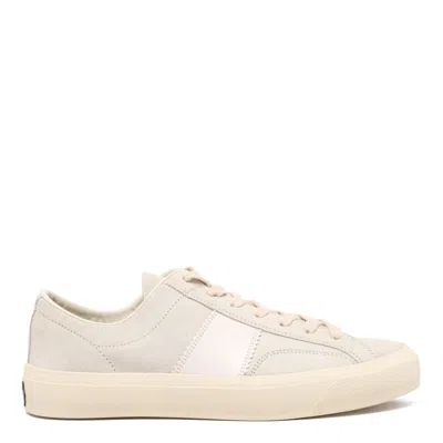 Tom Ford Off-white Nylon Cambridge Low-top Sneakers In White Beige Ivory