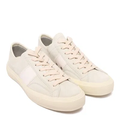 Tom Ford Off-white Nylon Cambridge Low-top Sneakers In White Beige Ivory