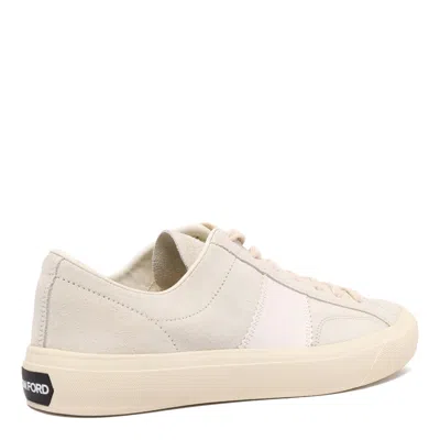 Tom Ford Off-white Nylon Cambridge Low-top Sneakers In White Beige Ivory