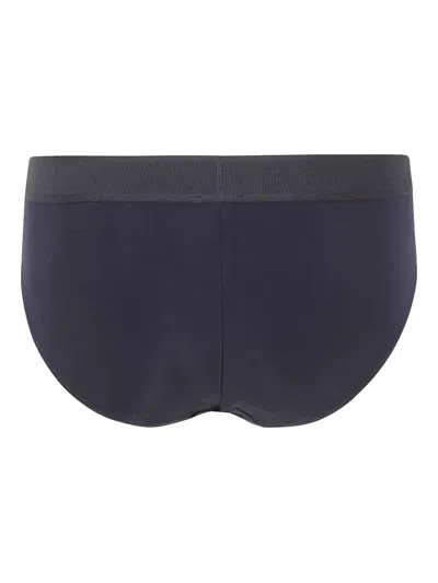 Tom Ford Logo Waistband Thong Briefs In Black