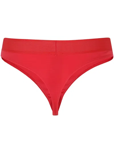 Tom Ford Logo-embellished Thong In Red