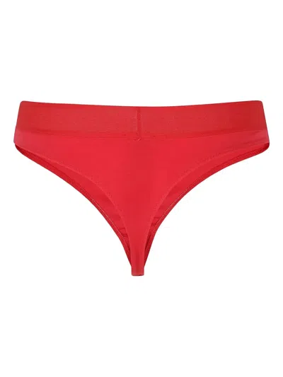 Tom Ford Logo-embellished Thong In Red