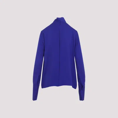 Tom Ford Blue Draped-collar Shirt In Blue