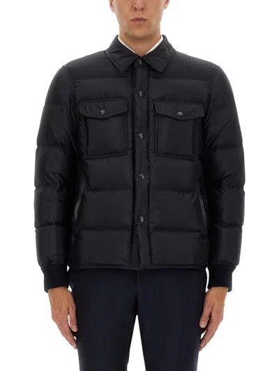 Tom Ford Techno Satin Down Outershirt In Black