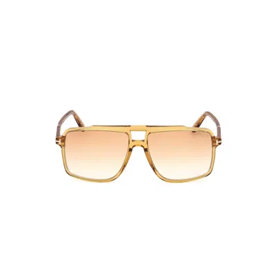 Tom Ford Kemp 59mm Navigator Sunglasses In Yellow