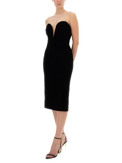 Tom Ford Velvet Cocktail Dress In Black