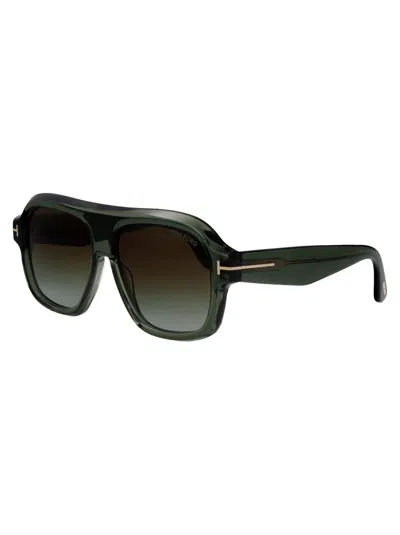Tom Ford Verde Chiaro Luc / Verde Grad Acetate Sunglasses In Green