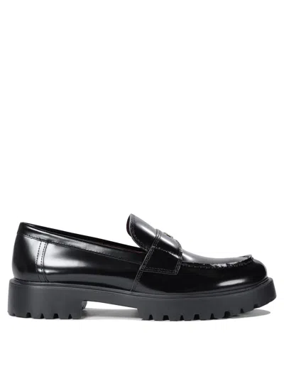 Tory Burch Black Bovine Leather Loafers In Black