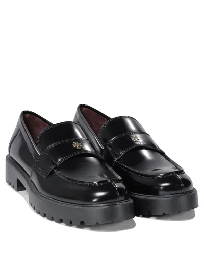 Tory Burch Black Bovine Leather Loafers In Black