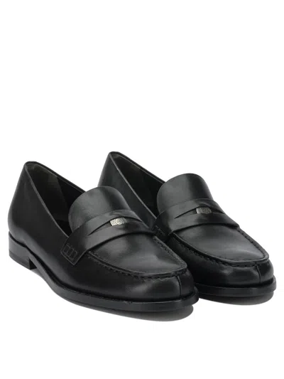 Tory Burch Black Bovine Leather Loafers In Black