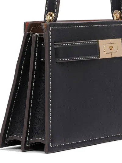 Tory Burch Lee Radziwill Mini Leather Handbag In Black
