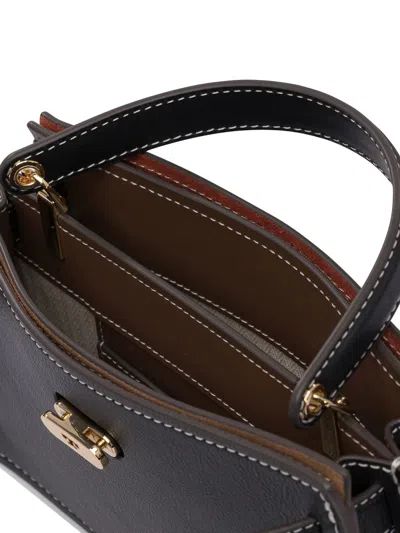 Tory Burch Lee Radziwill Mini Leather Handbag In Black