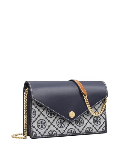 Tory Burch T Monogram Envelope Chain Wallet In Tory Navy