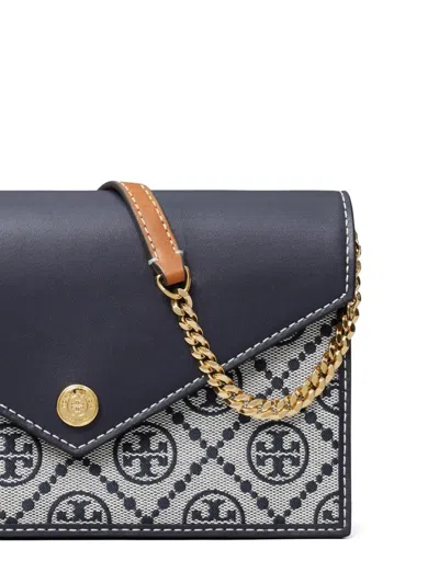 Tory Burch T Monogram Envelope Chain Wallet In Tory Navy