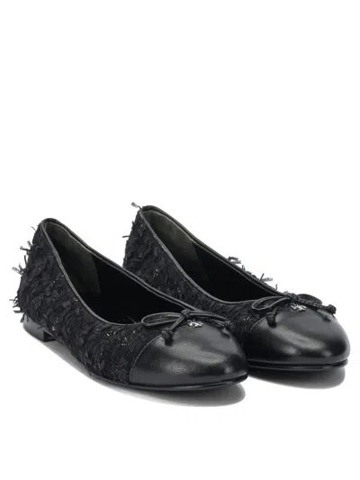Tory Burch Round Toe Ballerina Shoes With Bow Detail In Multi