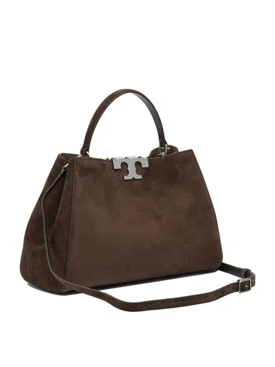 Tory Burch Brown Suede Handbag In Brown