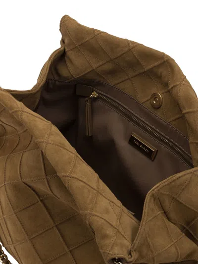 Tory Burch Brown Suede Shoulder Bag In Brown