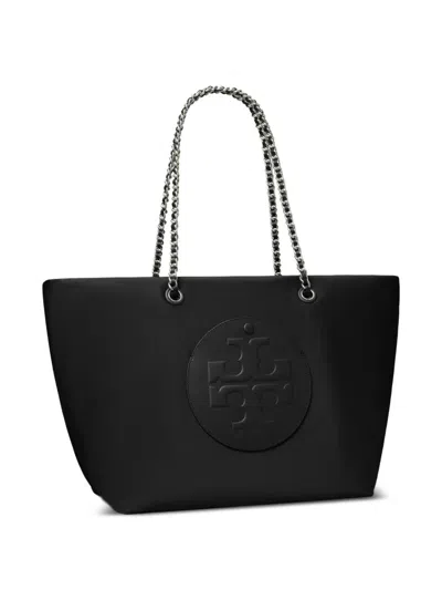 Tory Burch Ella Chain Nylon Tote Bag In Black