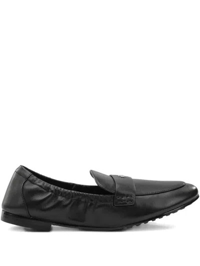Tory Burch Gathered Detail Loafers In Black