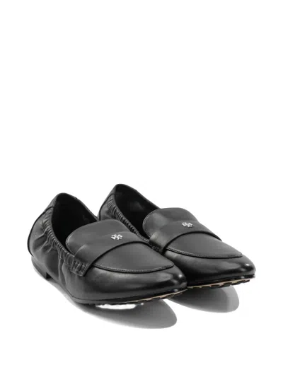 Tory Burch Gathered Detail Loafers In Black