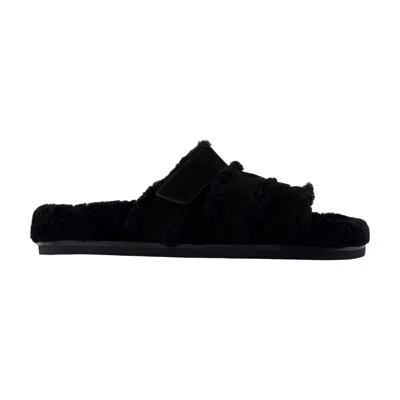 Tory Burch Strap Slip-on Slides In Black