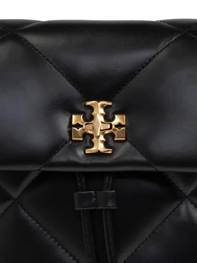 Tory Burch Kira Diamond Small Leather Backpack In Black